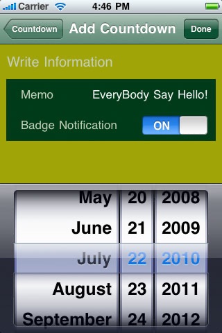 365 Countdown Push iPhone screenshot