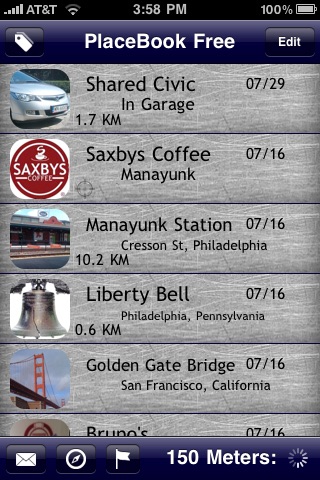 PlaceBook Free app screenshot