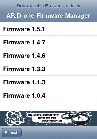 Скриншот Firmware Manager For AR.Drone на iPhone 1