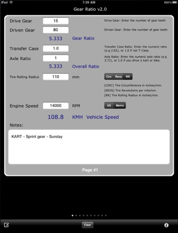 Gear Ratio iPad screenshot 2 - Utilities app