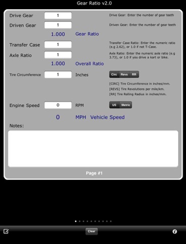 Gear Ratio iPad screenshot 1 - Utilities app