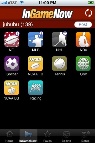 InGameNow iPhone screenshot 4 - Sports app