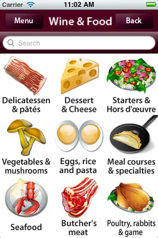 Capture d'écran de Wine And Food sur iPhone 2