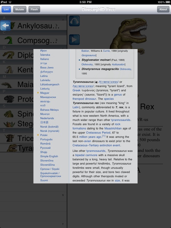 DinoaryHD Free - Learn about and mutate DINOSAURS from your iPad! screenshot-3
