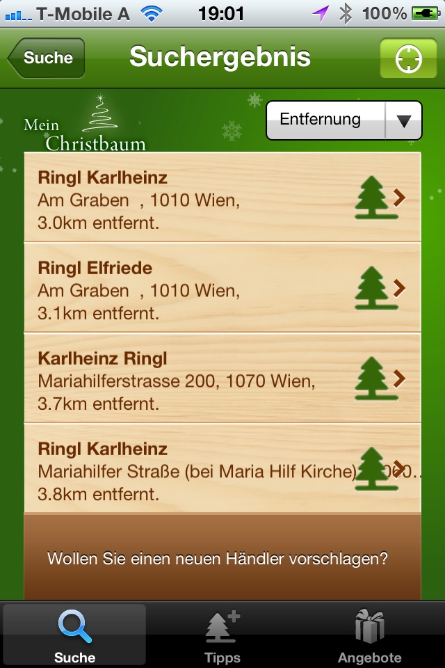 Screenshot 2 of Christbaum Händler Suche