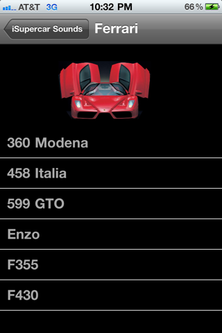 iSupercar Sounds iPhone screenshot 2 - Entertainment app