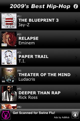 2,009 best hip-hop & rap albums iphone screenshot 1