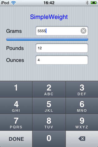 SimpleWeight app screenshot