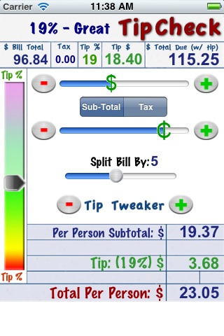 Tip Check Free - Tip Calculator & Bill Splitter screenshot 2