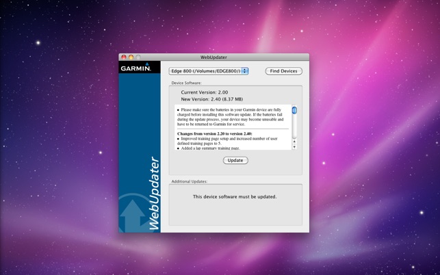 Garmin WebUpdater sul Mac App Store
