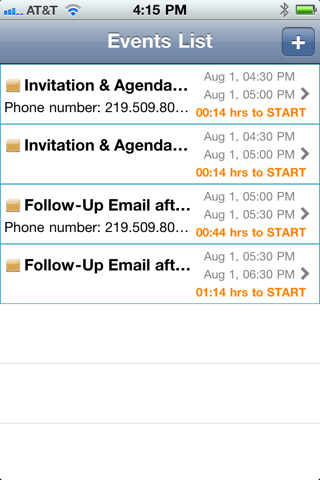 Event Tracker Plus app screenshot