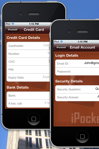 iPocketX Virtual Wallet HD Lite screenshot 2