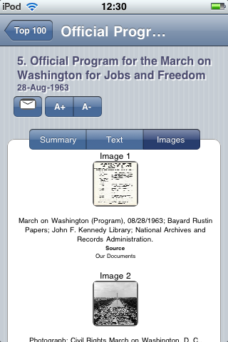 Top 100 Milestone Documents - US iPhone screenshot