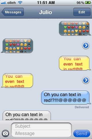 Colored Bubble Texting!!