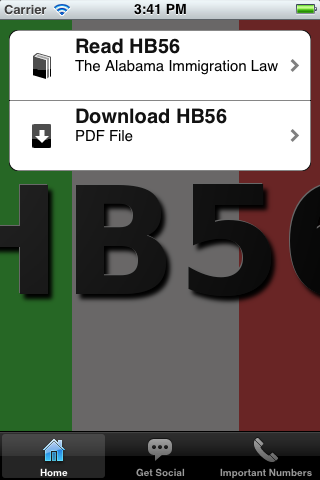 Alabama Immigration Law HB56 screenshot 2