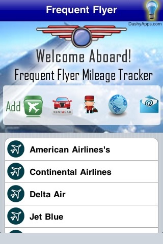 Frequent Flyer Mileage Tracker and Flight Log