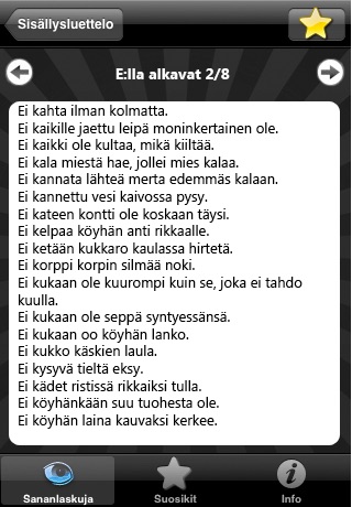 Screenshot 2 of Sananlaskuja App