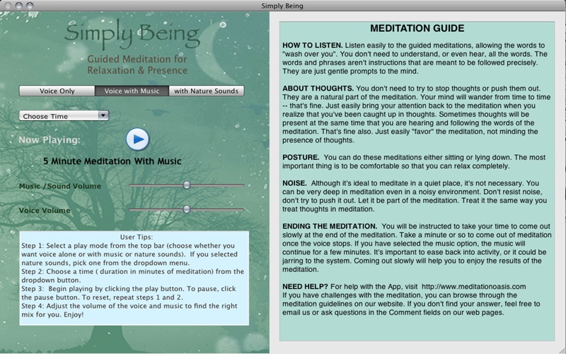 simply being - meditation for relaxation & presence iphone screenshot 1