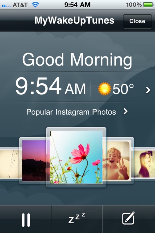 MyWakeUpTunes - Wake up to your favorite music and Instagram photos