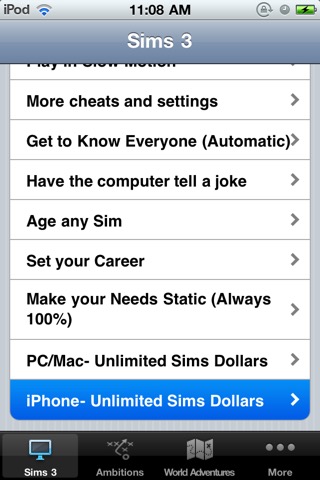 Cheats for Sims 3 Ambitions, Original & World Adventures (Combo Pack)のおすすめ画像2