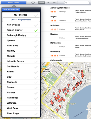 Menu Orleans app screenshot