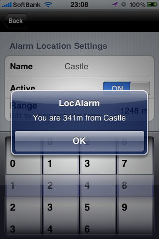 LocAlarm screenshot