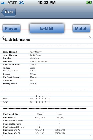 Tennis Kaddy app screenshot 1