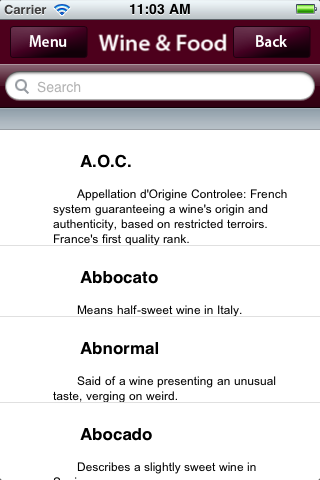 Wine And Food screenshot