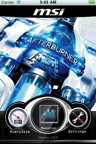 MSI Afterburner APP screenshot