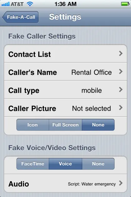 Screenshot 5 di 5 di Fake-A-Call ™