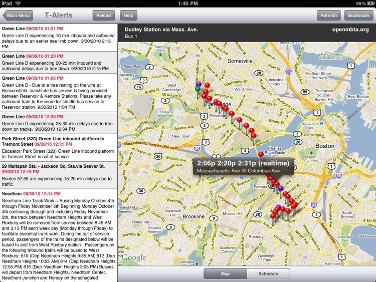 OpenMBTA for iPad