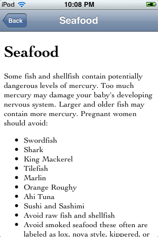 Pregnancy Food No-No's screenshot 3