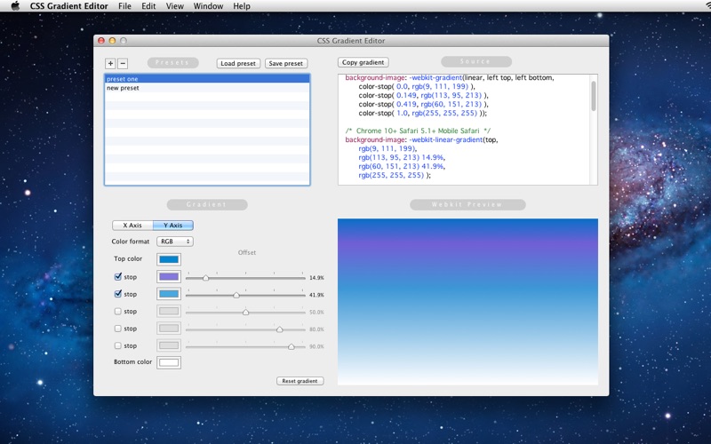 CSS Gradient Editor Screenshot
