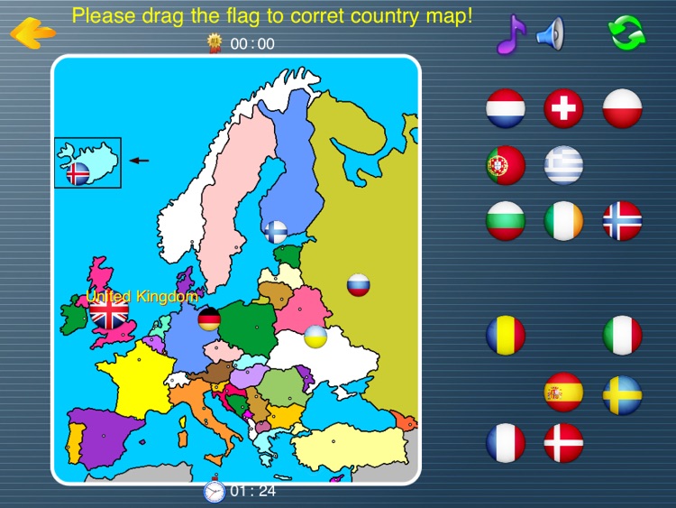 7 continents country flags game HD Lite(Europe)