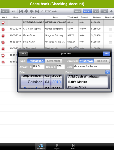 Screenshot #4 pour Easy Checkbook