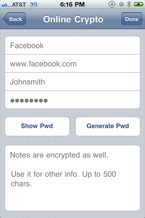 Online Crypto Password Manager