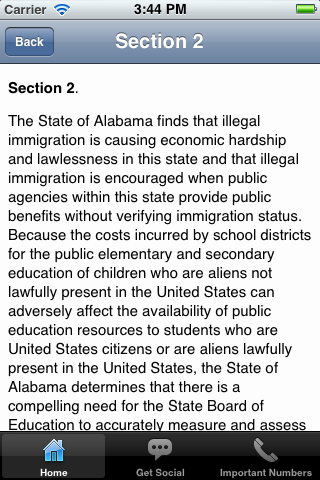 Alabama Immigration Law HB56 screenshot 5