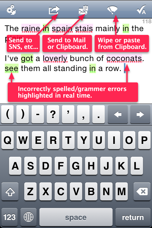 SpellChecker ✔ Email, SMS, Twitter & SNS screenshot 2