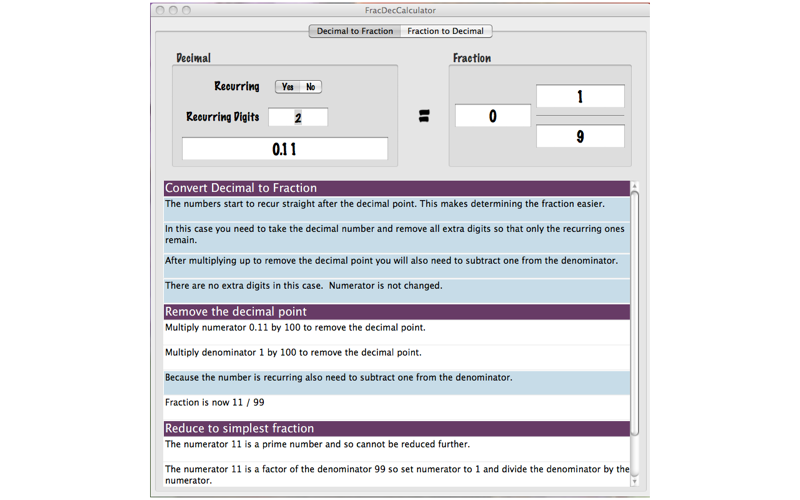 Fractions/Decimals Calcualtor thumbnail 1