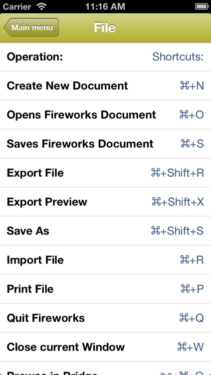 Shortcuts for FireWorks screenshot-4