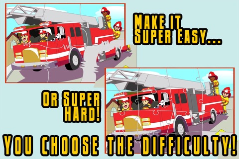 Fireman JigSaw Puzzle - Free Jigsaw Puzzles for Kids with Fun Firetruck and Firemen Cartoons - By Apps Kids Love, LLC screenshot 2