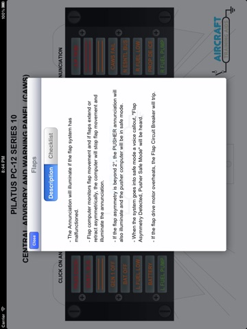 Pilatus PC-12 CAWS Panel screenshot 2