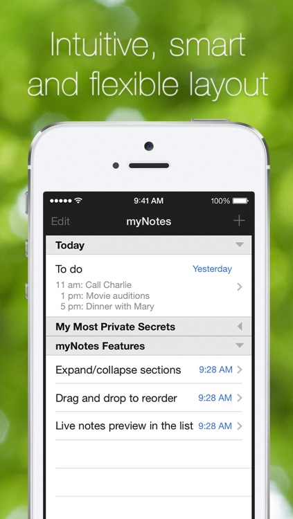 myNotes: smart notes. Simple, elegant, stylish, flexible, quick and minimalist notes. Best note-taking app for iOS.