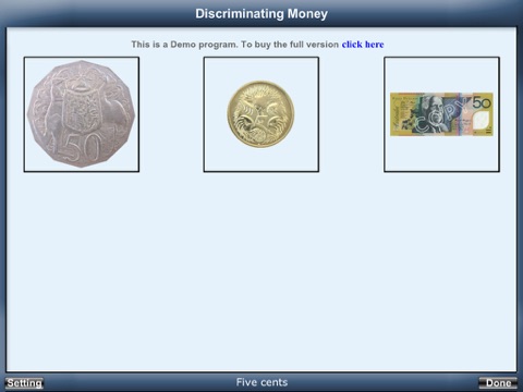 Screenshot #6 pour Discriminating Money (with Australian Currency) iPad v 1.0, Demo Version