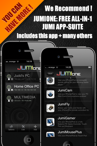 JumiAmp Lite – Remote Control for iTunes & WinAmp music & video play Screenshot 2