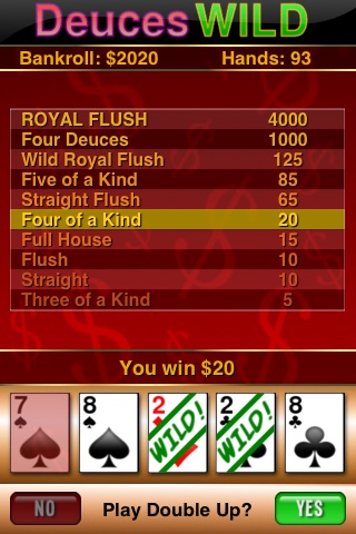 Video Poker - Deuces Wild screenshot 2