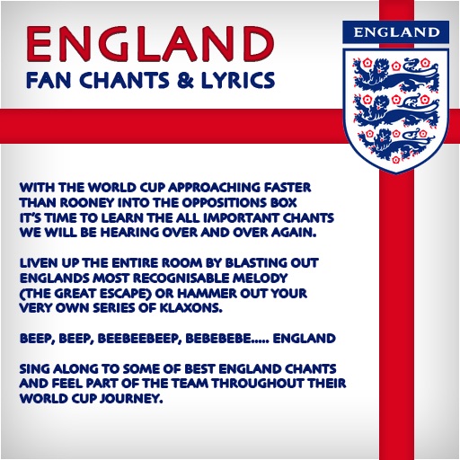 England World Cup Fan Chants & Lyrics icon