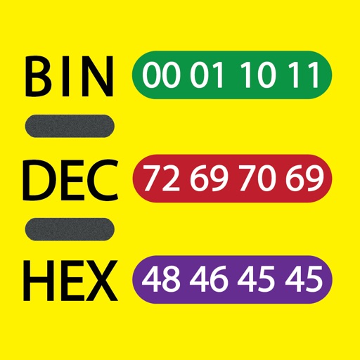 Bin Dec Hex Text Converter with Calculator for iPad icon