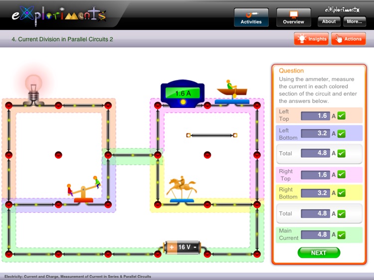 Exploriments: Electricity - Current and Charge, Measurement of Current in Series and Parallel Electrical Circuits