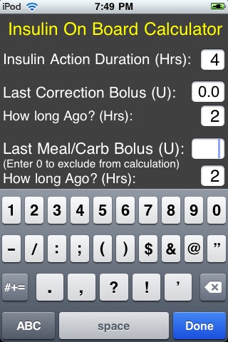 Insulin-On-Board (IOB) Calculator screenshot 3